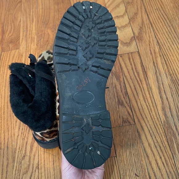 Oscar Sport Lace Up Kira Leopard Boots size 38 US 7-7.5 leather - Picture 6 of 9